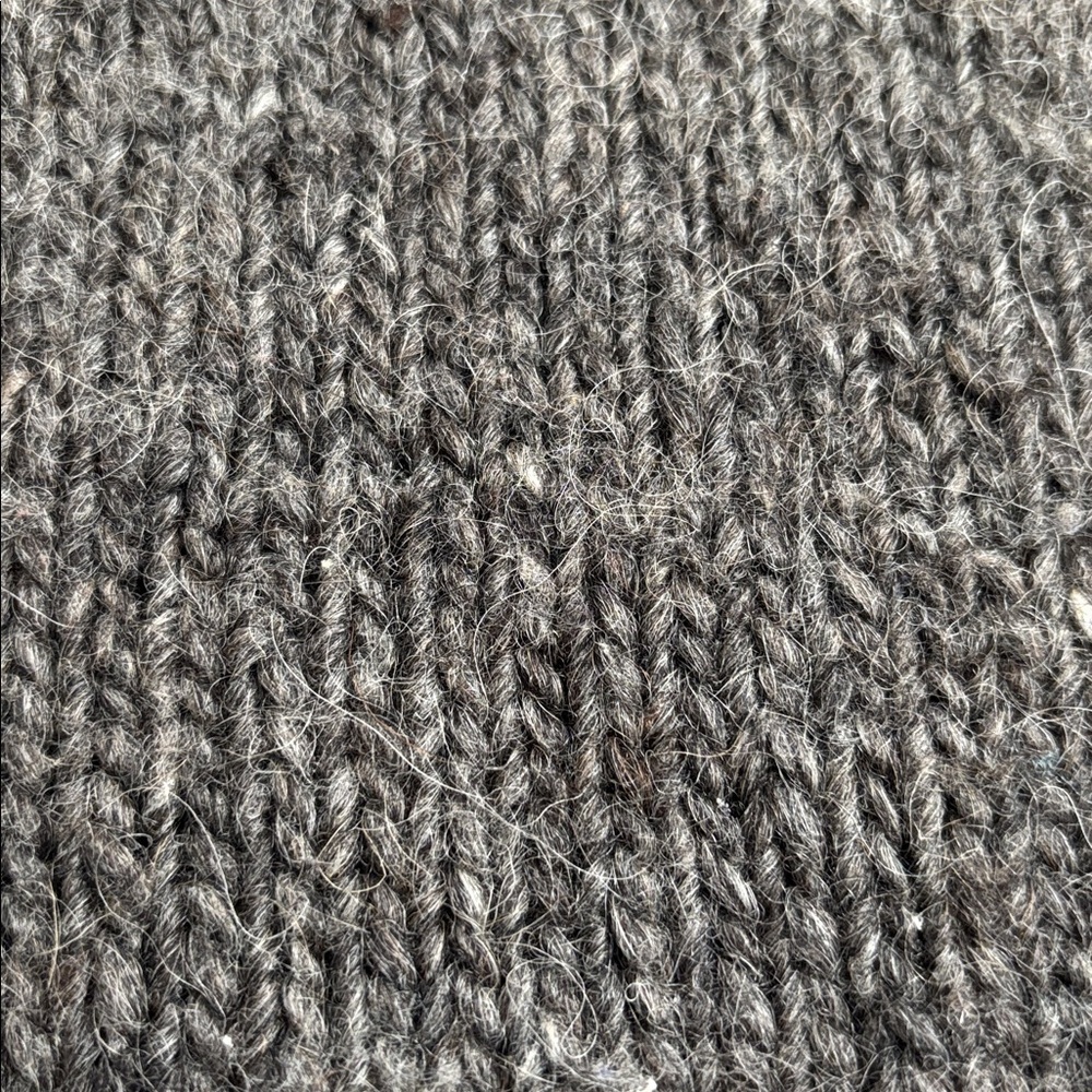 Handmade Icelandic/Lopapeysa Style Wool Sweater (Large) Grey Teal Chunky Knit - Picture 8 of 9